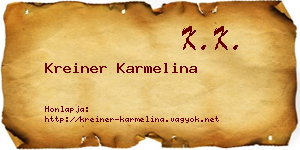 Kreiner Karmelina névjegykártya